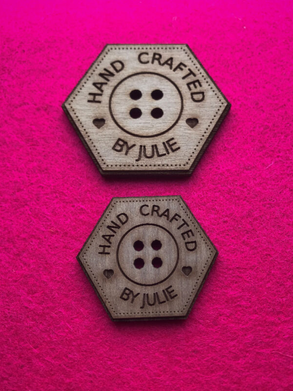 Hand Crafted Walnut Hexagonal Buttons With Detail