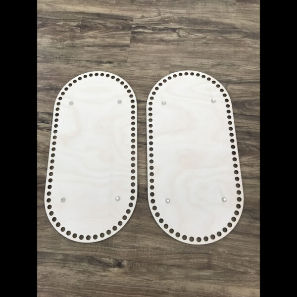 Wooden Crochet Bases With Silver Feet