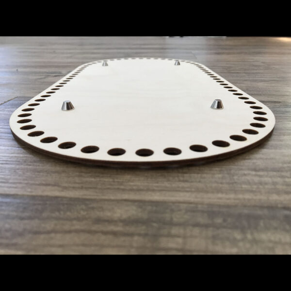 Wooden Crochet Bases With Silver Feet