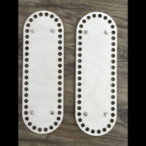 Wooden Crochet Bases With Silver Feet