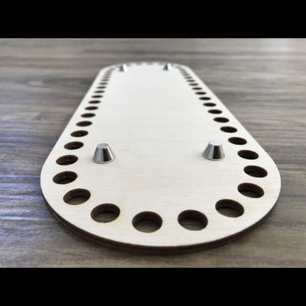 Wooden Crochet Bases With Silver Feet