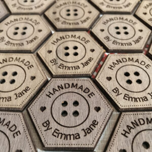Personalised Walnut Hexagon Craft Buttons