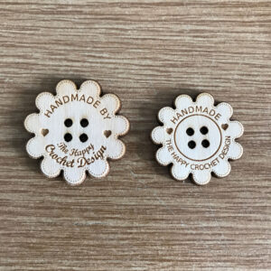 Beech Flower Wooden Craft Buttons With Detail