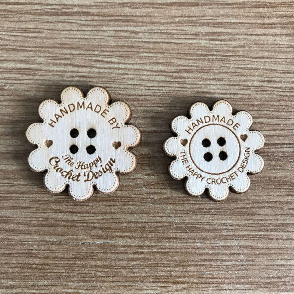 Beech Flower Wooden Craft Buttons With Detail