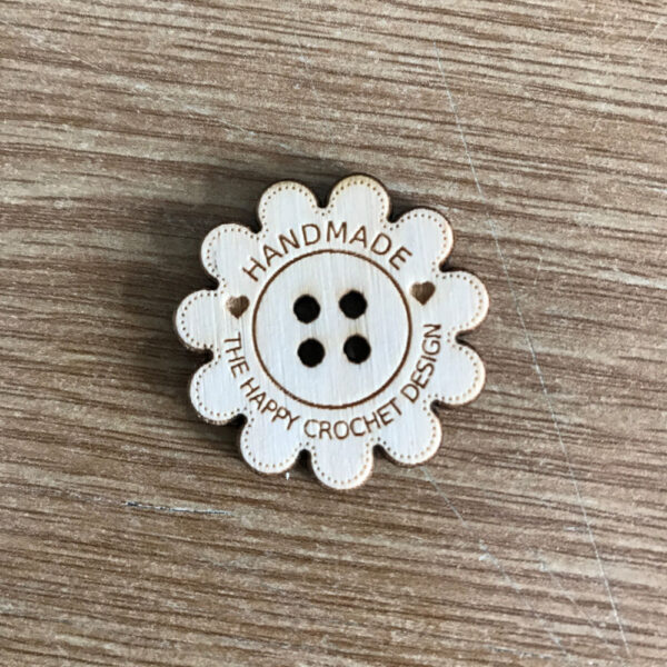 Beech Flower Wooden Craft Buttons With Detail