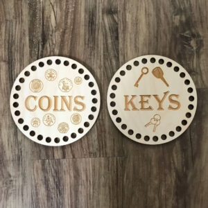 Wooden Crochet Basket Base For Coin And Key Tray