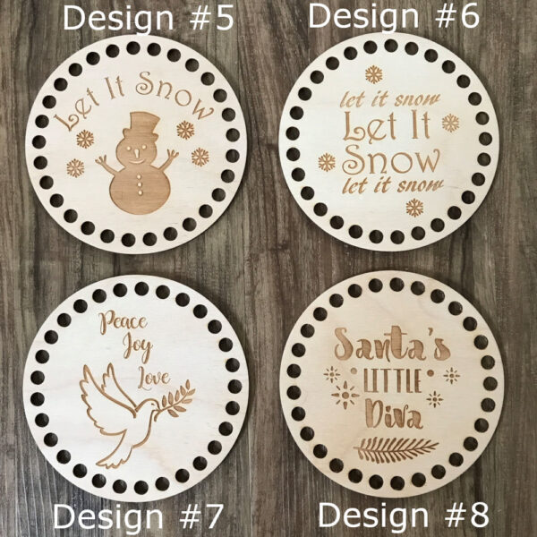 Christmas Wooden Crochet Baskets