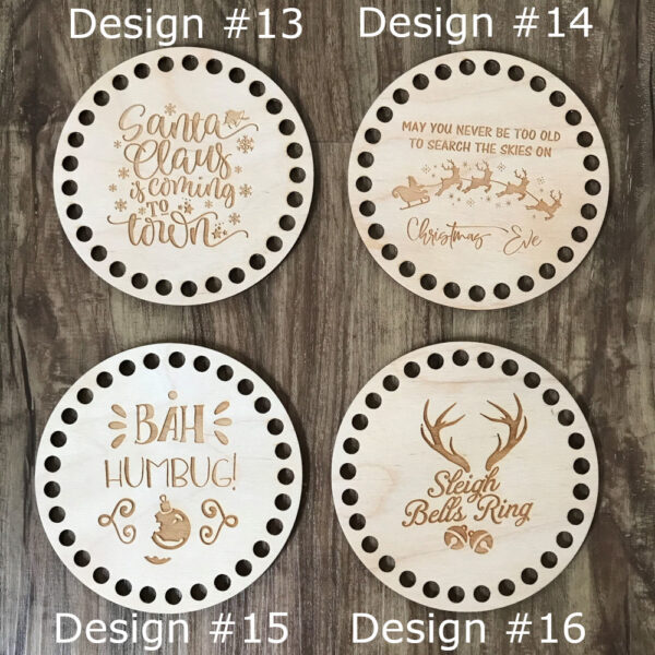 Christmas Wooden Crochet Baskets