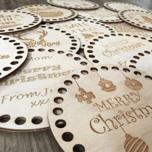 Christmas Wooden Crochet Baskets