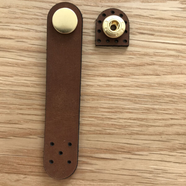 Brown Leather Fastener Gold Press Stud