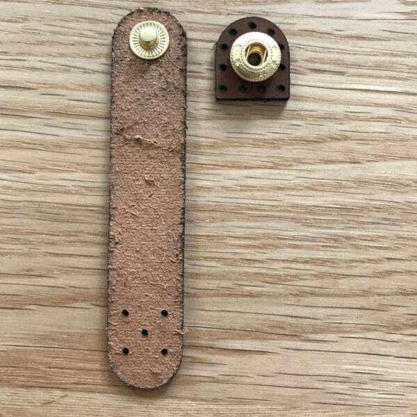 Brown Leather Fastener Gold Press Stud