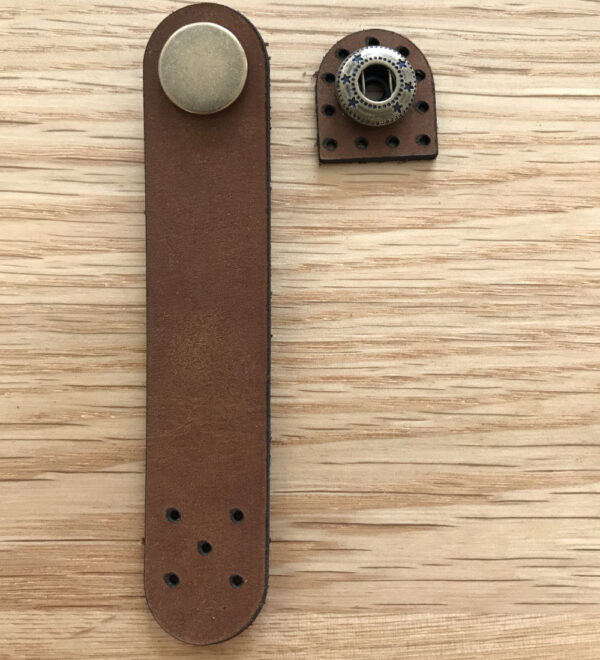 Brown Leather Fastener Antique Bronze Press Stud