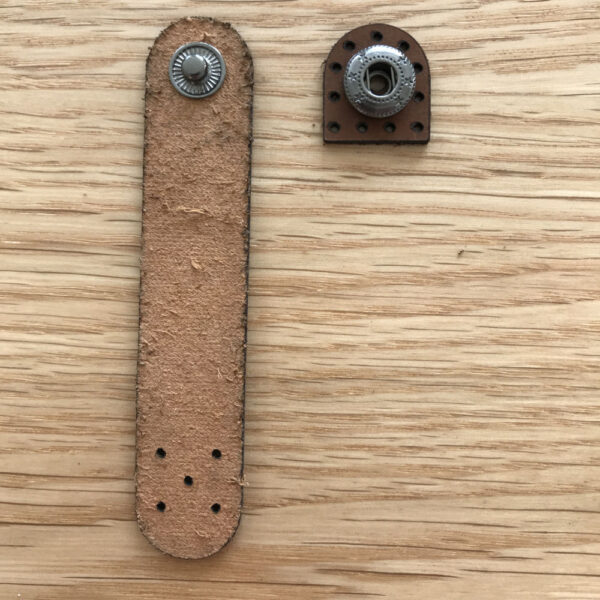 Brown Leather Fastener Gun Metal Black Press Stud