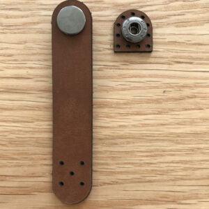 Brown Leather Fastener Gun Metal Black Press Stud