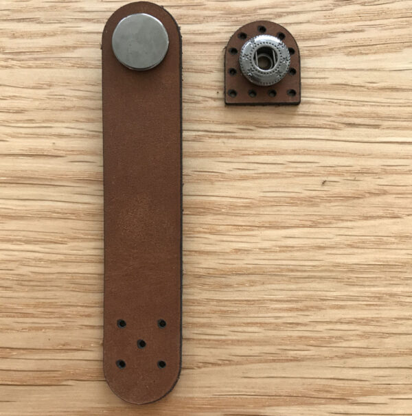 Brown Leather Fastener Gun Metal Black Press Stud