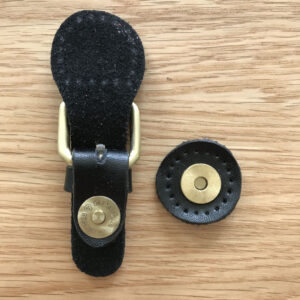 Magnetic Snap Black Leather Buckle Bag Fastener
