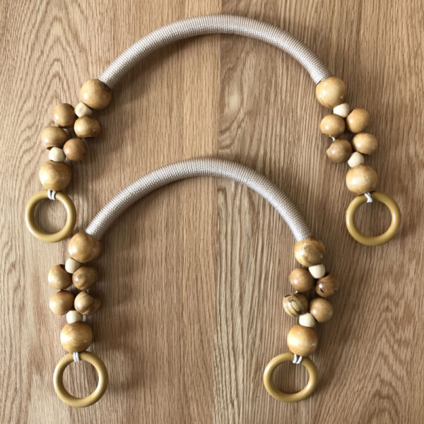 Canvas And Wooden Bead Bag Handles