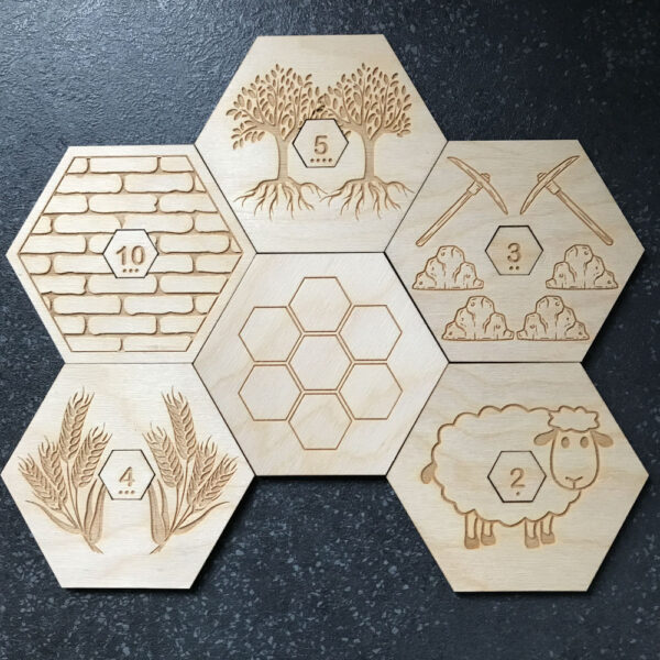 Settlers Of Catan Engraved Game Board Pieces