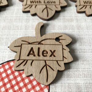 Personalised Walnut Leaf Tags