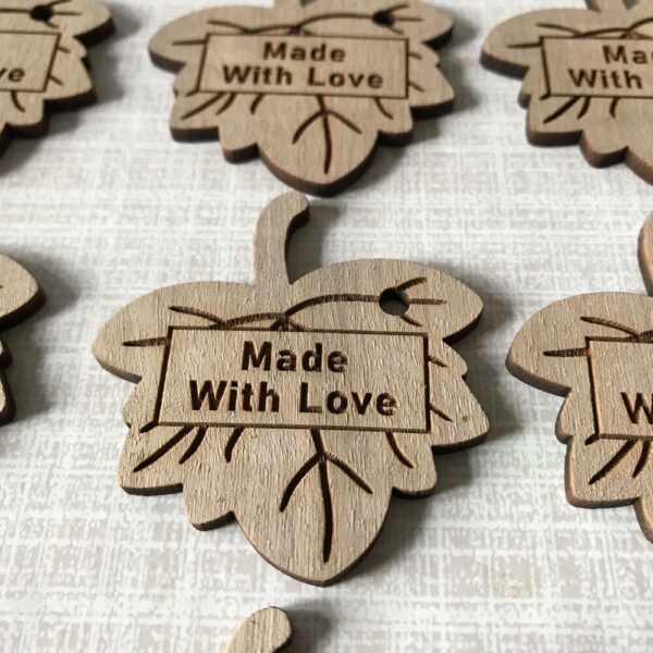 Personalised Walnut Leaf Tags