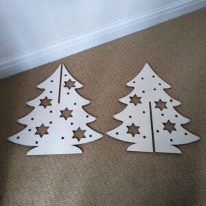 3D slot-together wooden Christmas trees