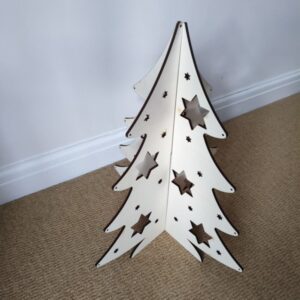 3D slot-together wooden Christmas trees