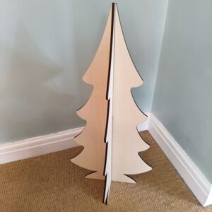 3D slot-together wooden Christmas trees
