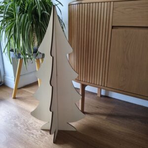 3D slot-together wooden Christmas trees